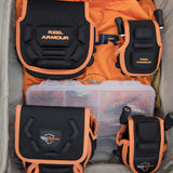 Black and orange spinning and baitcaster fishing reel cases